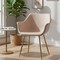 Leisuremod Markley Modern Leather Dining Arm Chair With Gold Legs in Taupe, 4PK ECG26TP4 - alternate 3