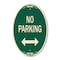 Signmission No Parking With Bidirectional Arrow Green & Tan, 12 Inch X 18 Inch Designer, Heavy Gauge Aluminum A-OV-G-1218-9819 - alternate 1