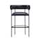 Manhattan Comfort Onda Metal Upholstered Vegan Leather Barstool in Black BS1638-3 - alternate 4