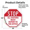 Signmission Stop All Visitors Must Report to Th, 18 Inch X 18 Inch, Vinyl Decal OC-D-18-246 - alternate 3