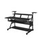 Homeroots 67" Black Wood and Metal Rolling Computer Desk 491535 - alternate 2