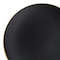 Smarty Had A Party 10.25" Black with Gold Rim Organic Round Disposable Plastic Dinner Plates (120 Plates), 120PK 930BG-CASE - alternate 4