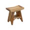 Homeroots Compact Curvilinear Teak Shower Outdoor Bench With Shelf In Natural Finish 376725 - alternate 1