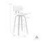 Armen Living Pico 26in Swivel Walnut Wood Counter Stool in Cream Faux Leather with Chrome LCPIBAWACR26 - alternate 4