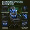Simple Deluxe YSSOA Gaming Chair, Computer Chair with Footrest, Height Adjustable and 90 Deg-135 Deg Tilt Functio FNCHARGAME01BBLUFR - alternate 2