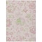 Homeroots 9' X 12' Pink Blush And Artichoke Green Floral Washable Indoor Outdoor Area Rug 589492 - alternate 4