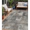 Homeroots 5' X 8' Pewter Khaki And Charcoal Abstract Washable Indoor Outdoor Area Rug 630784 - alternate 1