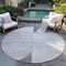 Homeroots 8' Taupe Beige And Gray Round Abstract Washable Indoor Outdoor Area Rug 582910 - alternate 4