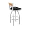 Holland Bar Stool Co Revelle 30in Swivel Bar Stool with Anodized Nickel Finish, Medium Back and Black Vinyl Seat 881 - alternate 3