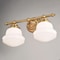 Vaxcel Huntley 2 Light LED Gold Brass Farmhouse Bathroom Vanity Wall Fixture White Schoolhouse Glass W0452 - alternate 6