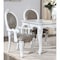 Homeroots Gray and White Upholstered Faux Leather And Solid Wood King Louis Back Dining Arm Chairs, 2PK 573422 - alternate 3