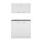 Homeroots 42in Black and White Wood Accent Cabinet Set With Four Doors 478239 - alternate 1