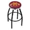 Holland Bar Stool Co 36" Blk Wrinkle Iowa State Swivel Bar Stool, Chrome Ring L8B2C36IowaSt - alternate 1