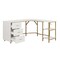 Homeroots 59" Gold Wood and Stainless Steel L Shape Computer Desk With Three Drawers 723752 - alternate 3