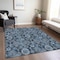Homeroots 3' X 5' Navy Blue And Denim Blue Damask Washable Indoor Outdoor Area Rug 588184 - alternate 2
