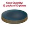 Smarty Had A Party 7.5" Navy with Gold Rim Organic Round Disposable Plastic Appetizer/Salad Plates (120 Plates), 120PK 937NG-CASE - alternate 3