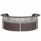 Linea Italia Reception Desk 107 in D X 46 in H, 11.8 ft W X Thermofused Laminate, Clear, Mocha ZUT318 - alternate 1