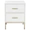 Homeroots 26" Solid Wood and Wood Two Drawer Nightstand 399257 - alternate 2