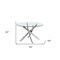 Homeroots 54" Clear and Silver Glass and Metal Cross Leg Base Round Top Dining Table 555137 - alternate 3