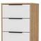 Homeroots 18" White and Natural Five Drawer Standard Chest 534960 - alternate 4