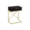Homeroots 24" Gold And Black Wood And Metal End Table With Drawer 333225 - alternate 1