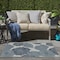 Homeroots 3' X 5' Navy Blue Ivory And Blue Floral Indoor Outdoor Area Rug 554909 - alternate 4