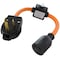 Ac Works 6-50P to L6-30R Adapter, 1.5 ft, 30A Breaker-Protected, Heavy-Duty STW S650ICBL630 - alternate 1