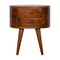 Homeroots 21" Brown Solid Wood Round Two Drawer Nightstand 651490 - alternate 1