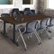 Regency Cain T-Base Training Seminar Table W/ 3 Cadence Stack Chairs, 84 in W, 24 in L, Neo Walnut MTRCT8424NW23BK - alternate 2