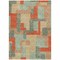 Homeroots 5' X 8' Sage Gray And Orange Geometric Washable Indoor Outdoor Area Rug 613230 - alternate 6