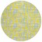 Homeroots 8' Yellow Denim Blue And Beige Round Abstract Washable Indoor Outdoor Area Rug 602607 - alternate 3