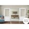Sartodoors Sturdy Double Barn Door with, Lucia 1533 White Silk with Clear Glass, 13FT Rail Hangers Heavy Set LUCIA1533DB-S-WS-4896 - alternate 4