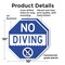 Signmission No Diving, 10 inch X 10 inch, Plastic Sign, 2PK OC-P-2PACK-10-130 - alternate 4