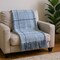 Homeroots 50" X 67" Denim Blue And White Cotton Blend Woven Plaid Throw Blanket with Fringe 633069 - alternate 2