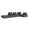 Homeroots Modern Charcoal Gray Floor Pillow Modular Sectional Sofa 473574 - alternate 2