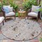 Homeroots 8' Linen And Gold Round Abstract Washable Indoor Outdoor Area Rug 631181 - alternate 3