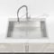 Wrightmaster 32 in. Drop-In Single Bowl 20 Gauge Silver Stainless Steel Kitchen Sink with Drain and Hook ZOR-BR02D-321908 - alternate 4