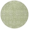 Homeroots 8' Artichoke Green And Ivory Round Floral Washable Indoor Outdoor Area Rug 604655 - alternate 4