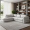 Homeroots White Italian Leather Reclining L Shaped Two Piece Corner Sectional 482253 - alternate 5