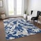Homeroots 8' X 10' Navy Blue Gray And Ivory Abstract Washable Indoor Outdoor Area Rug 600111 - alternate 3