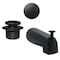 Westbrass 5-1/4in Front Diverter Tub Spout with Tip-Toe Drain and 2-Hole Overflow Trim, Matte Black CO531-62 - alternate 1