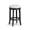 Homeroots 26" White and Black Fabric and Solid Wood Backless Counter Height Swivel Bar Chair 632412 - alternate 2