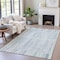 Homeroots 8' X 10' Mint Green And Ivory Striped Washable Indoor Outdoor Area Rug 631548 - alternate 3