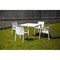 Homeroots Set of Four 24" White Faux Rattan Heavy Duty Plastic Outdoor Stacking Arm Chairs 565193 - alternate 2