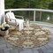 Homeroots 8' Chocolate And Beige Round Floral Washable Indoor Outdoor Area Rug 605195 - alternate 2