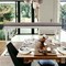 Homeroots 94" Dark Brown And White Solid Wood Dining Table 397669 - alternate 3