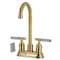 Kingston Brass Double-Handle 4" Centerset Bar Faucet, Brushed Brass KB8497KPS - alternate 1