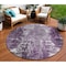 Homeroots 8' Eggplant Purple And Lavender Round Abstract Washable Indoor Outdoor Area Rug 582916 - alternate 1