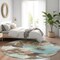 Homeroots 8' Khaki And Taupe Round Floral Washable Indoor Outdoor Area Rug 611006 - alternate 3