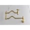 Kingston Brass Wall Mount Pot Filler Faucet with Knurled Handle, Brushed Brass KS2107RKZ - alternate 6